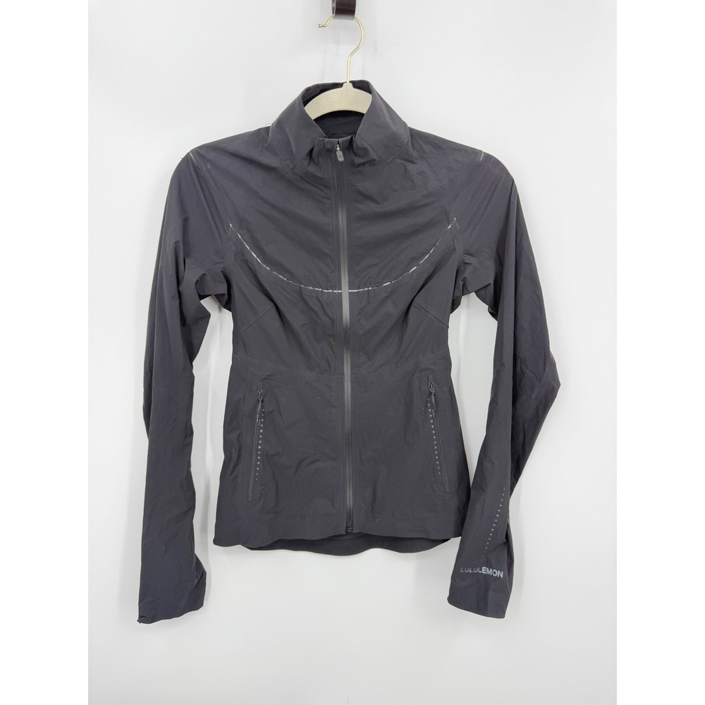 Lululemon fast and free windbreaker Jacket XS 2 Black Reflective Running